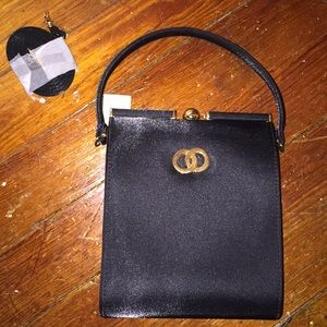 NWT Black And Gold Evening Purse (W/ Extra Strap)